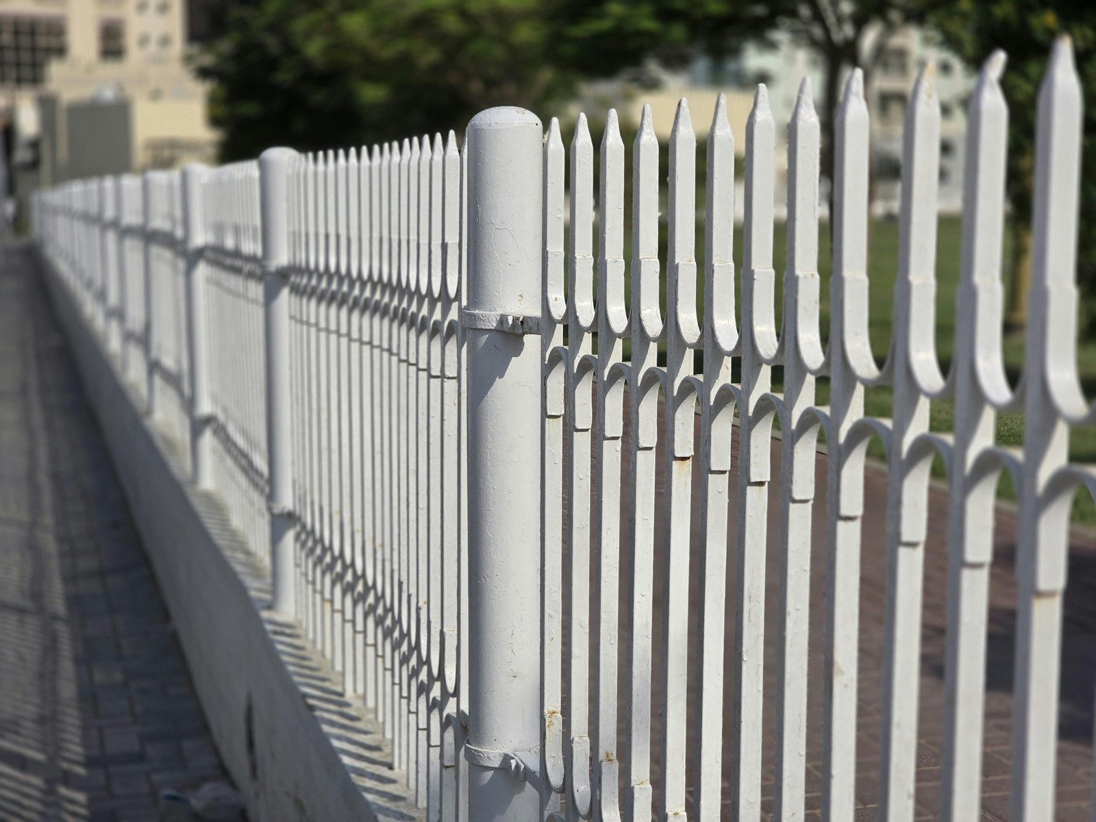 canva minimalist white iron fence with shadows MAGYWetHh Y